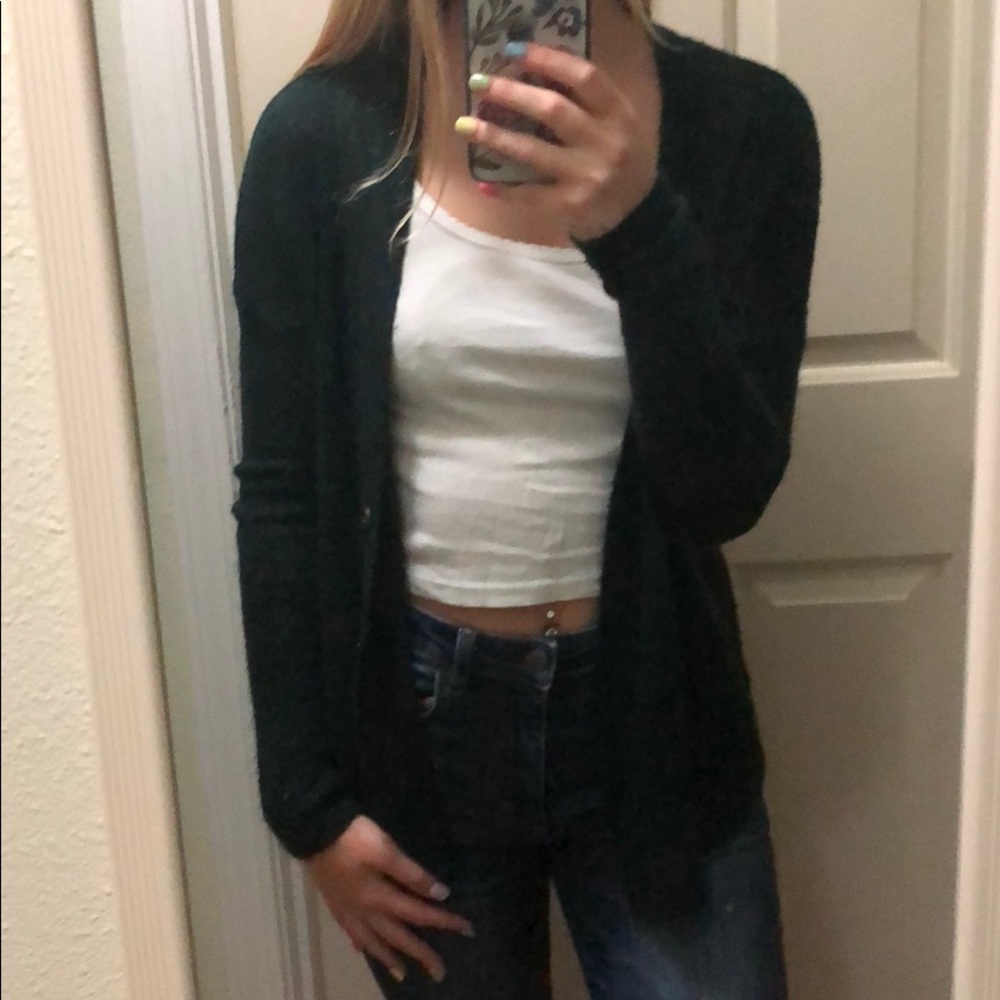 Green cardigan